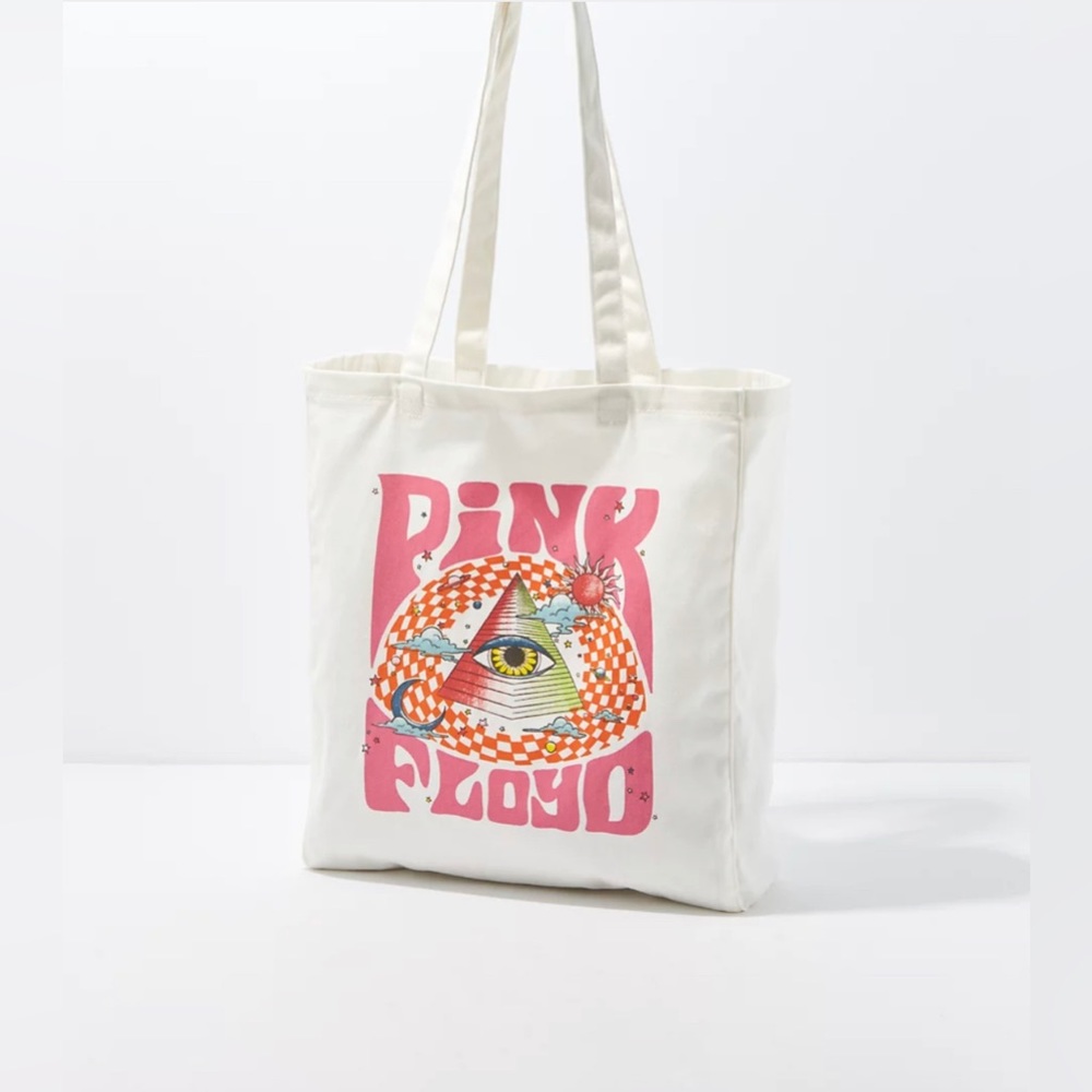 π Host Pick!! NWT Pink Floyd Canvas White Tote Bag ae American Eagle - Picture 3 of 3